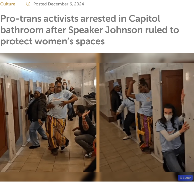 Pro-trans activists arrested in Capitol bathroom after Speaker Johnson ruled to protect women’s spaces